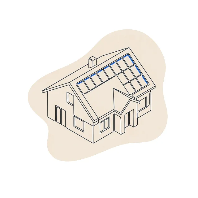 Maison avec des panneaux intégrés à la toiture